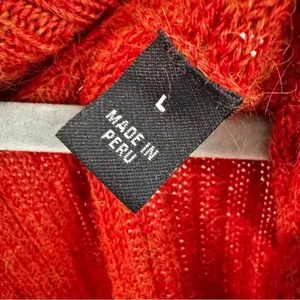 La Domenica La Casa De La Llama 100% Baby Llama‎ Burnt Orange Cardigan Sweater L thumbnail 7