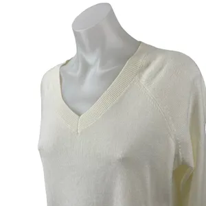 Lucky Brand Cloud Soft Women's Cream V Neck Long Sleeve Sweatshirt Sweater Top S thumbnail 3