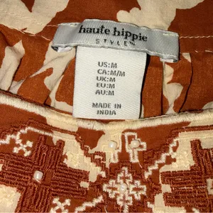 Haute Hippie Tribal Ikat Oversized Embroidered Tie Shoulder Tank size Medium thumbnail 6