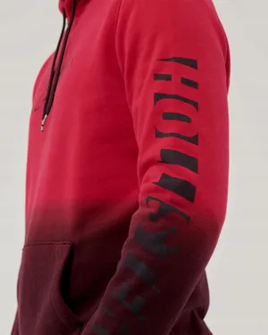 Hollister California logo graphic kangaroo ombre burgundy oversized hoodie M thumbnail 4