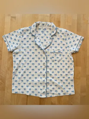 Rare Roller Rabbit x Faherty Palms Polo Pajama Set - Blue/Cream thumbnail 2