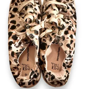 Time & Tru Leopard Print Scrunch Back Slip‎ On Memory Foam Sneakers Sz 7.5 thumbnail 7