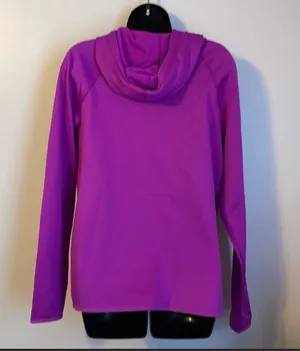 Therma Fit Purple Hoodie Higher neckline Embroidered Logo size M thumbnail 11
