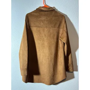 Well Worn NWT Women's Size M Brown Faux Suede Shirt-Jacket Shacket Button-Up thumbnail 2