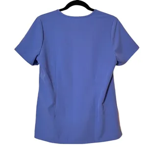 Figs Women's Light Blue V-Neck Scrub Top thumbnail 4