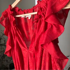 Chelsea & Violet Sleeveless Red Roses Ruffle Jardin Chinoiserie Dress Size S thumbnail 7