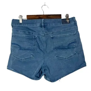 American Eagle AEO Blue Wash Distressed Hem‎ Denim Shorts 14 thumbnail 2