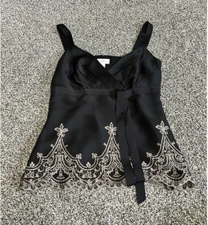 vintage Y2K Ann Taylor Loft black camisole tank top sleeveless blouse 4 thumbnail 1