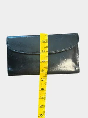 Vintage Coach Madison Black Leather Slim Envelope Trifold Wallet Made in Italy thumbnail 10