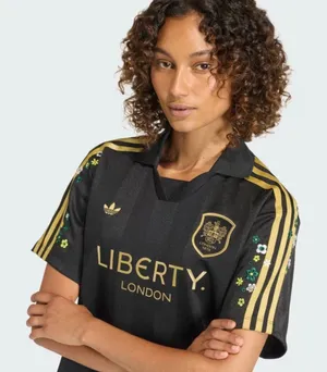 Liberty London Adidas Soccer Football Jersey Oversize Floral Embroidery Small thumbnail 1