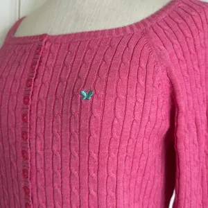 Aeropostale y2k label cableknit cropped half button sweater butterfly logo thumbnail 15