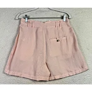 FREE PEOPLE Calla Linen High Waist‎ Bermuda Shorts Sz 2 Pink NEW Coastal Grandma thumbnail 2