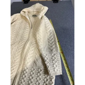 Aran Crafts Women's Sz S Cream Hooded Cardigan 100% Merino Wool Ireland thumbnail 6