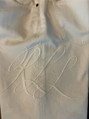 Lauren Ralph Lauren Wide Leg Jeans Womens 6 Ivory NWT Floral Beaded High Rise thumbnail 5