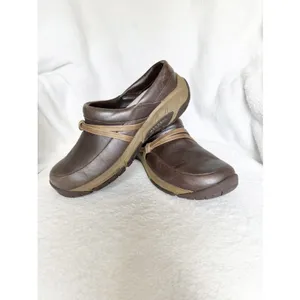 Womens shoes comfort flats slip clogs work merrell bracken 7.5 career brown tan thumbnail 8