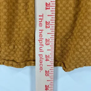 Universal Thread Mustard Yellow Square Neck Balloon Sleeve Textured Blouse Large thumbnail 4