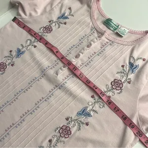 Imperfect vintage embroidered pink floral top feminine granny cottagecore spring thumbnail 8