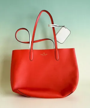 KATE SPADE Orange Creamsicle Reversible Shoulder Tote Bag thumbnail 1
