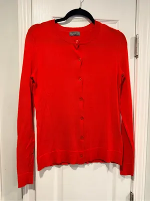 NWOT Style & Co Size S Red Lightweight Button Front Cardigan Sweater Rayon Blen thumbnail 1