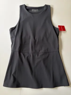 NWT! SPANX Gray Active Peplum Tank thumbnail 1