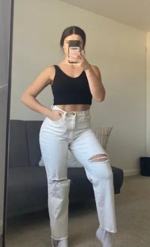 Vintage high waisted jeans size 4 White thumbnail 1