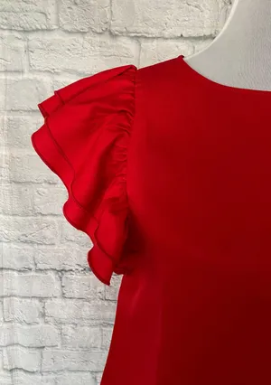 Women S red butterfly short sleeve boatneck blouse New without tags thumbnail 5