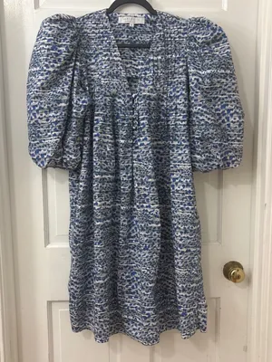 Hunter Bell Jenkins Puff Sleeve Statement Dress‎ M Resort Day Dress Oversize thumbnail 1