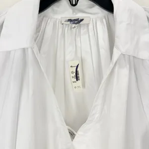 Madewell Poplin Splitneck Midi Shirtdress Cotton White Pockets Relaxed M NWT thumbnail 9