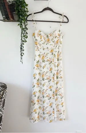 Petal + Pup Floral Lucas Tie Strap Midi Dress Sz 4 thumbnail 2