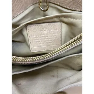 coach medium w adjustable strap tan leather cross thumbnail 12