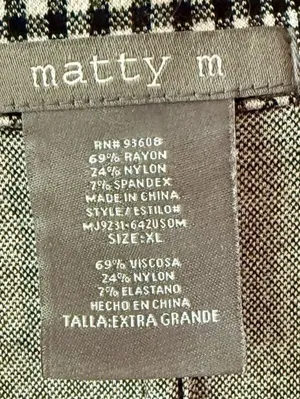 matty m Plaid Blazer Jacket Size XL Black thumbnail 4