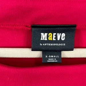 Maeve Top Women XS Pink Great Lace Up Back Puff Sleeve Crop Boat Neck thumbnail 5