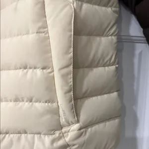 LAUREN-RALPH LAUREN Cream and Brown Puffer Jacket Size L thumbnail 3