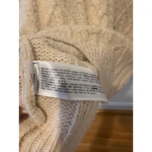 Mango MNG Cream Cable Knit Sweater Black Contrast Stitch Crew Neck Small thumbnail 2