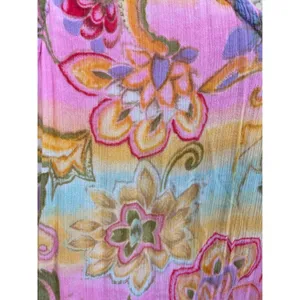 Vtg Bila Floral Print Midi Dress S Sleeveless Boho Hippy‎ Pockets thumbnail 2