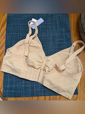 Motherhood Maternity Beige Seamless Nursing Bra with Clip-Down Straps thumbnail 3