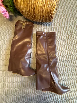 Cape Robbin Leather Knee High Boots Brown Gold Hardware Designer Style thumbnail 7