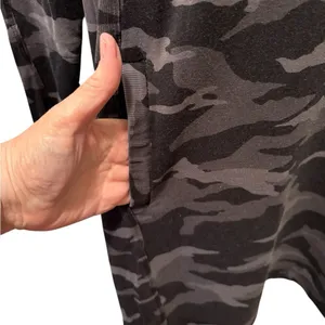 Athlete Dresses Athleta Camo Balance Dress Sz S Black Luxe Long Sleeve Pockets thumbnail 6