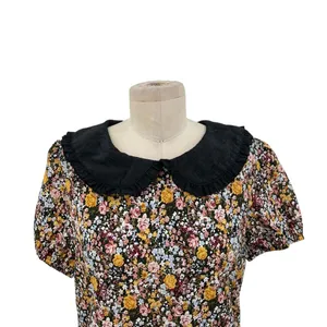 Roolee‎ Floral Print Oversized Collar Neckline Short Sleeve Dress Size Small thumbnail 3
