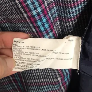 Vintage roxy plaid flannel fall‎ Y2K trench coat size small cute thumbnail 9