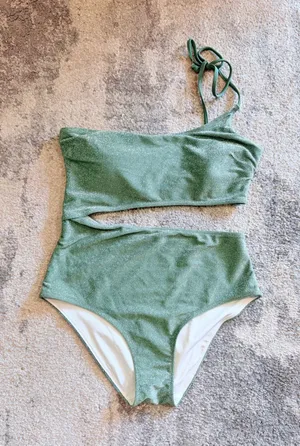 PINK Victoria's Secret Sparkling Green one piece Set thumbnail 1
