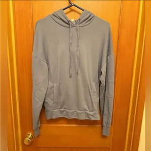 Alo Yoga Interval Microfleece Pullover Hoodie in Blue Moon Size S EUC thumbnail 2