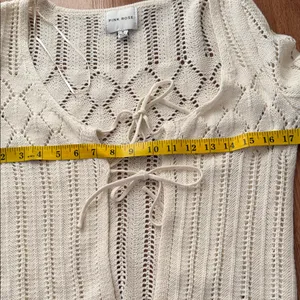 Pink Rose Cream Knit Cardigan thumbnail 7