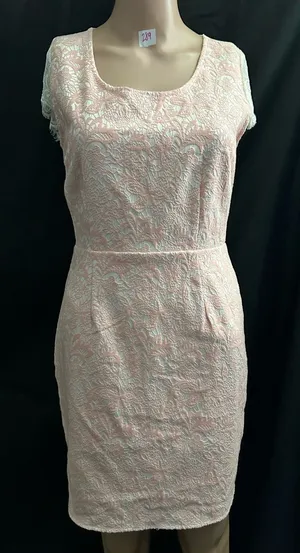 Moon Sleeveless Pink Lace Sheath Dress XS - SM thumbnail 1