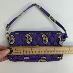 Vera Bradley Simply‎ Violet Wristlet Wallet Purple Floral Paisley Zip ID Card thumbnail 11