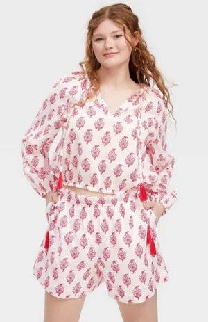 Roller Rabbit x Target Bouquet Side-Tie Beach set Pull-On Shorts & Top thumbnail 1