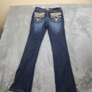 Grace in LA Womens Size 7M Easy Fit Denim Jeans BLue Size 7M Embroidered Jeweled thumbnail 13
