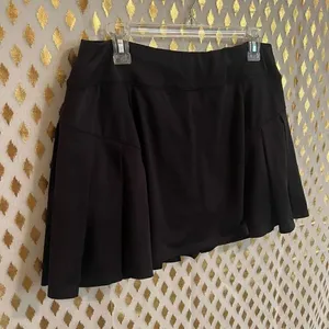Pleated skort tennis skirt shorts black goth schoolgirl size L thumbnail 4