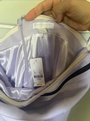 New York & Company Lavender Strapless Ruffle-Hem Dress thumbnail 2