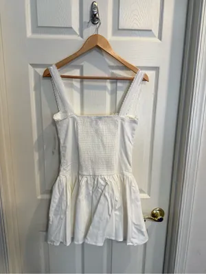 Beverly and Beck White Cotton Mini Sundress with Lace Straps thumbnail 8